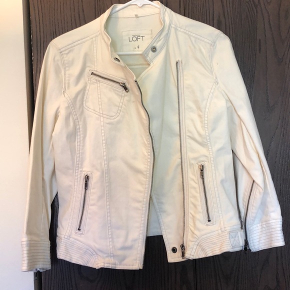 LOFT Jackets & Blazers - Ann Taylor Loft cream moto jacket